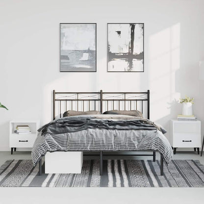 Giroletto con Testiera in Metallo Nero 135x190 cm | homemem39