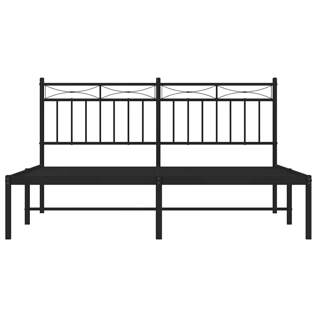 Giroletto con Testiera in Metallo Nero 150x200 cm | homemem39