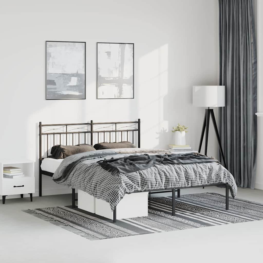 Giroletto con Testiera in Metallo Nero 150x200 cm | homemem39