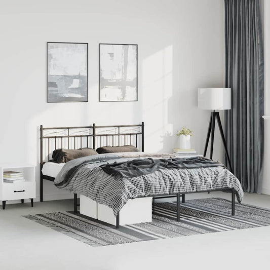 Giroletto con Testiera in Metallo Nero 150x200 cm | homemem39