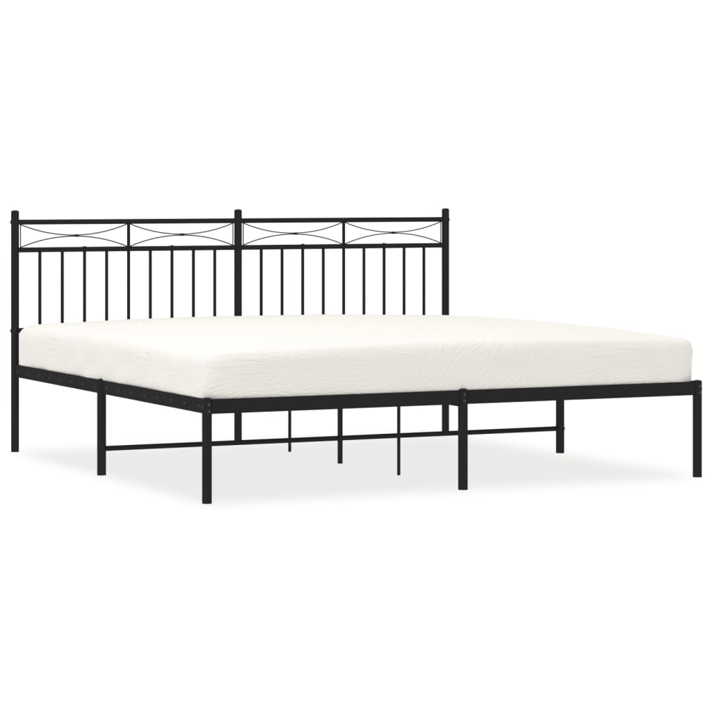 Giroletto con Testiera in Metallo Nero 180x200 cm | homemem39