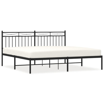 Giroletto con Testiera in Metallo Nero 180x200 cm | homemem39