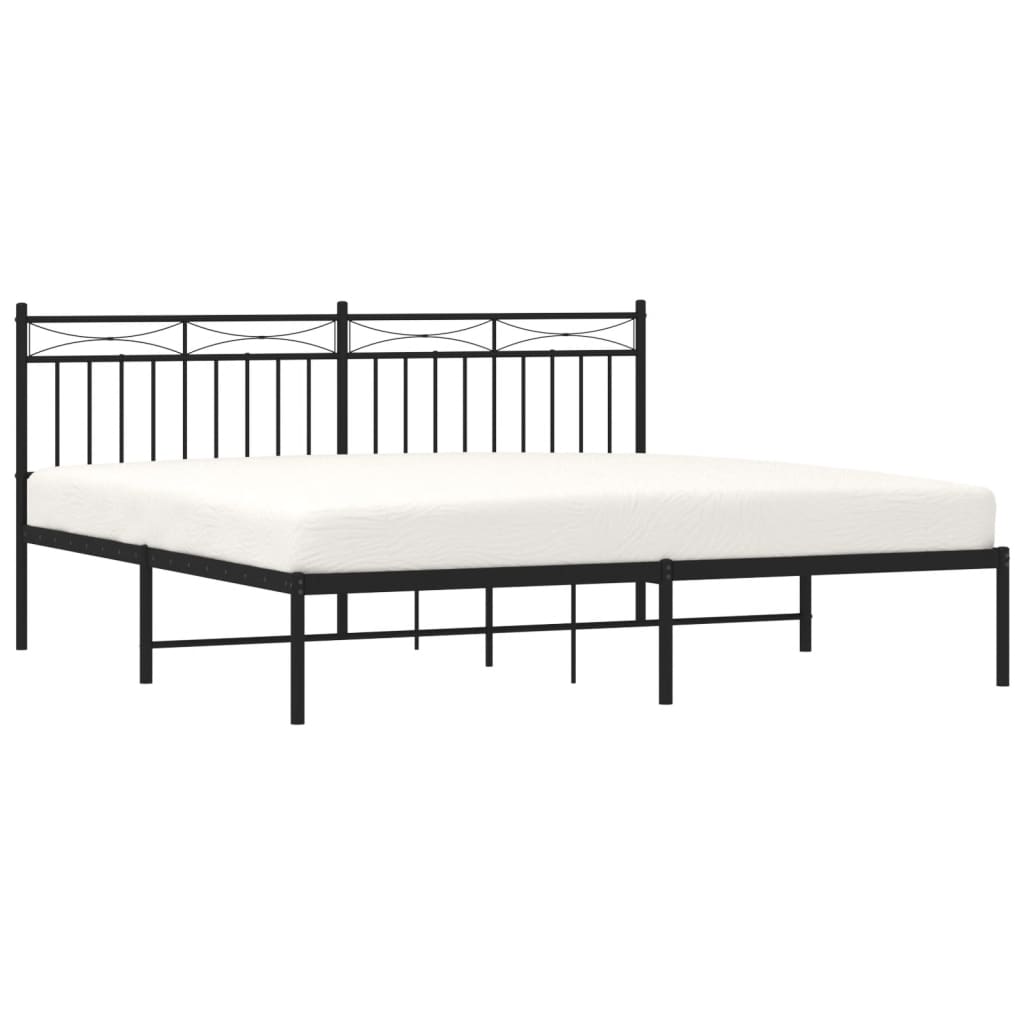 Giroletto con Testiera in Metallo Nero 180x200 cm | homemem39