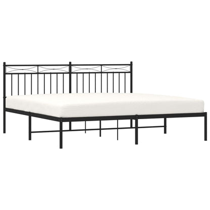 Giroletto con Testiera in Metallo Nero 180x200 cm | homemem39