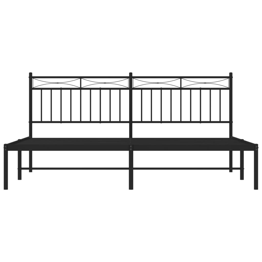 Giroletto con Testiera in Metallo Nero 180x200 cm | homemem39