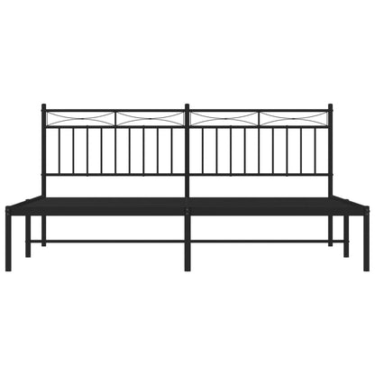 Giroletto con Testiera in Metallo Nero 180x200 cm | homemem39