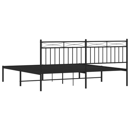 Giroletto con Testiera in Metallo Nero 180x200 cm | homemem39
