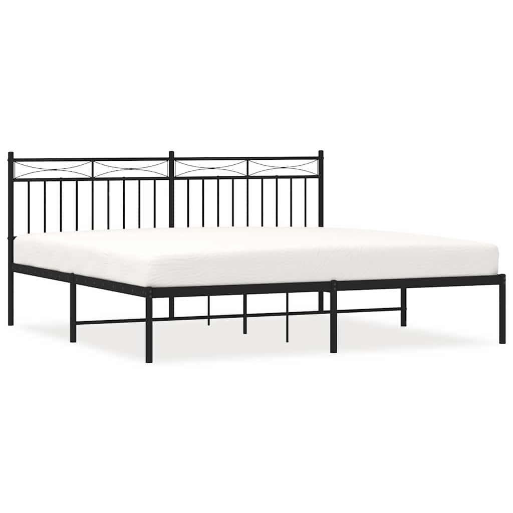 Giroletto con Testiera in Metallo Nero 183x213 cm | homemem39