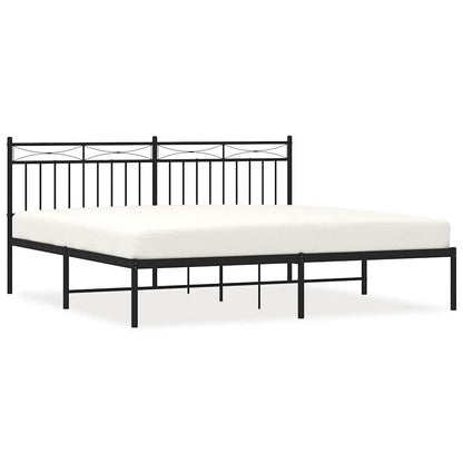Giroletto con Testiera in Metallo Nero 183x213 cm | homemem39