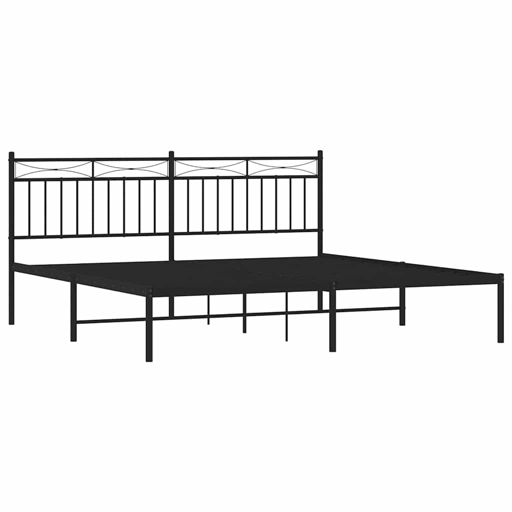 Giroletto con Testiera in Metallo Nero 183x213 cm | homemem39