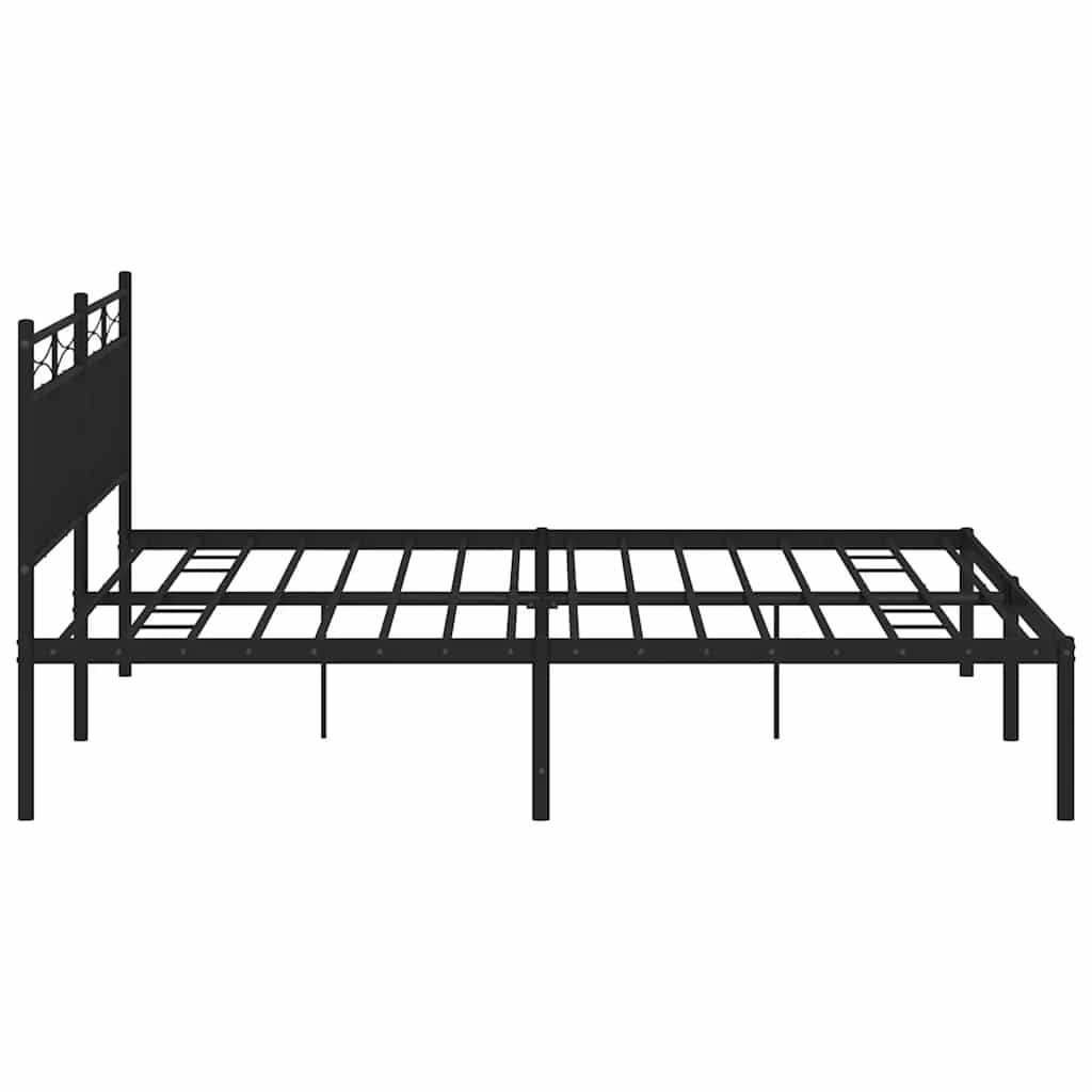 Giroletto con Testiera in Metallo Nero 183x213 cm | homemem39
