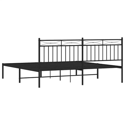 Giroletto con Testiera in Metallo Nero 183x213 cm | homemem39