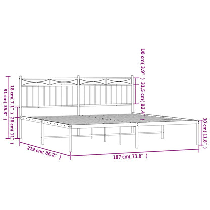 Giroletto con Testiera in Metallo Nero 183x213 cm | homemem39