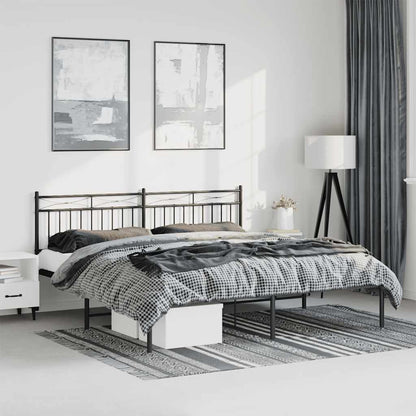 Giroletto con Testiera in Metallo Nero 183x213 cm | homemem39