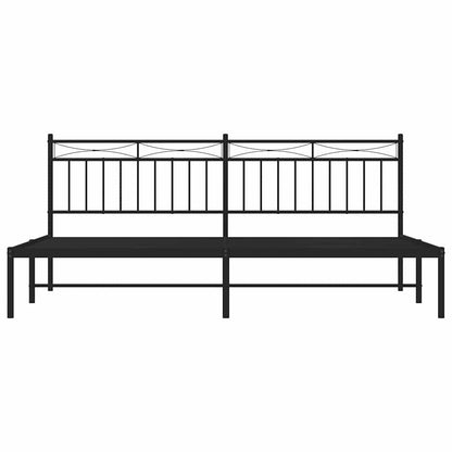 Giroletto con Testiera in Metallo Nero 193x203 cm | homemem39
