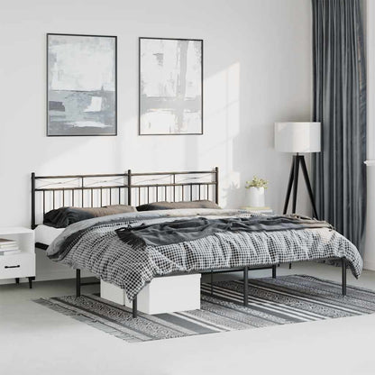 Giroletto con Testiera in Metallo Nero 193x203 cm | homemem39