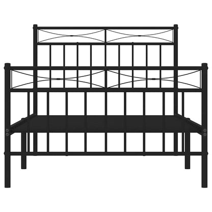 Giroletto con Testiera e Pediera Metallo Nero 100x190 cm | homemem39