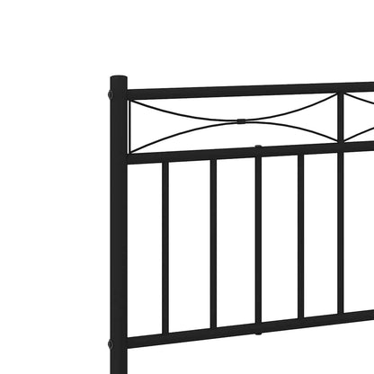 Giroletto con Testiera e Pediera Metallo Nero 100x190 cm | homemem39