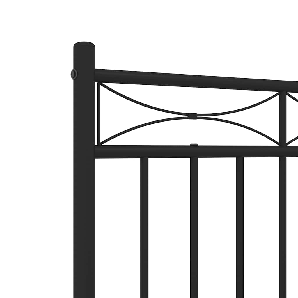 Giroletto con Testiera e Pediera Metallo Nero 135x190 cm | homemem39