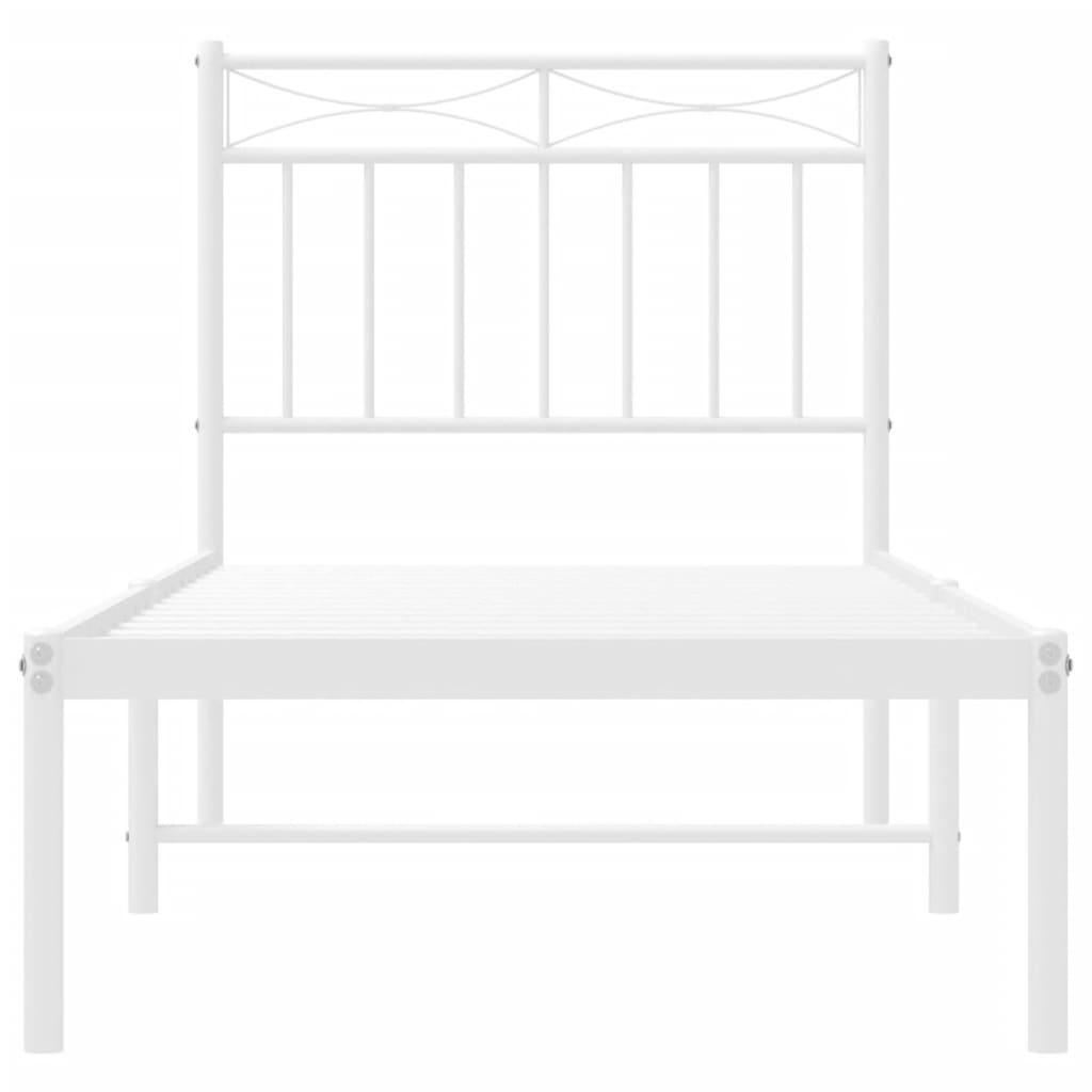 Giroletto con Testiera Metallo Bianco 80x200 cm | homemem39