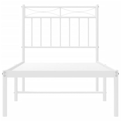 Giroletto con Testiera Metallo Bianco 80x200 cm | homemem39