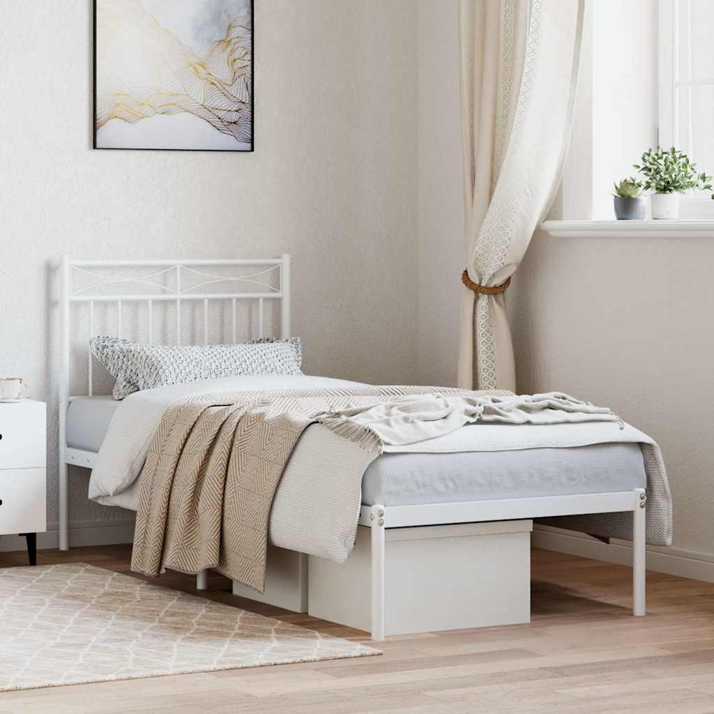 Giroletto con Testiera Metallo Bianco 80x200 cm | homemem39