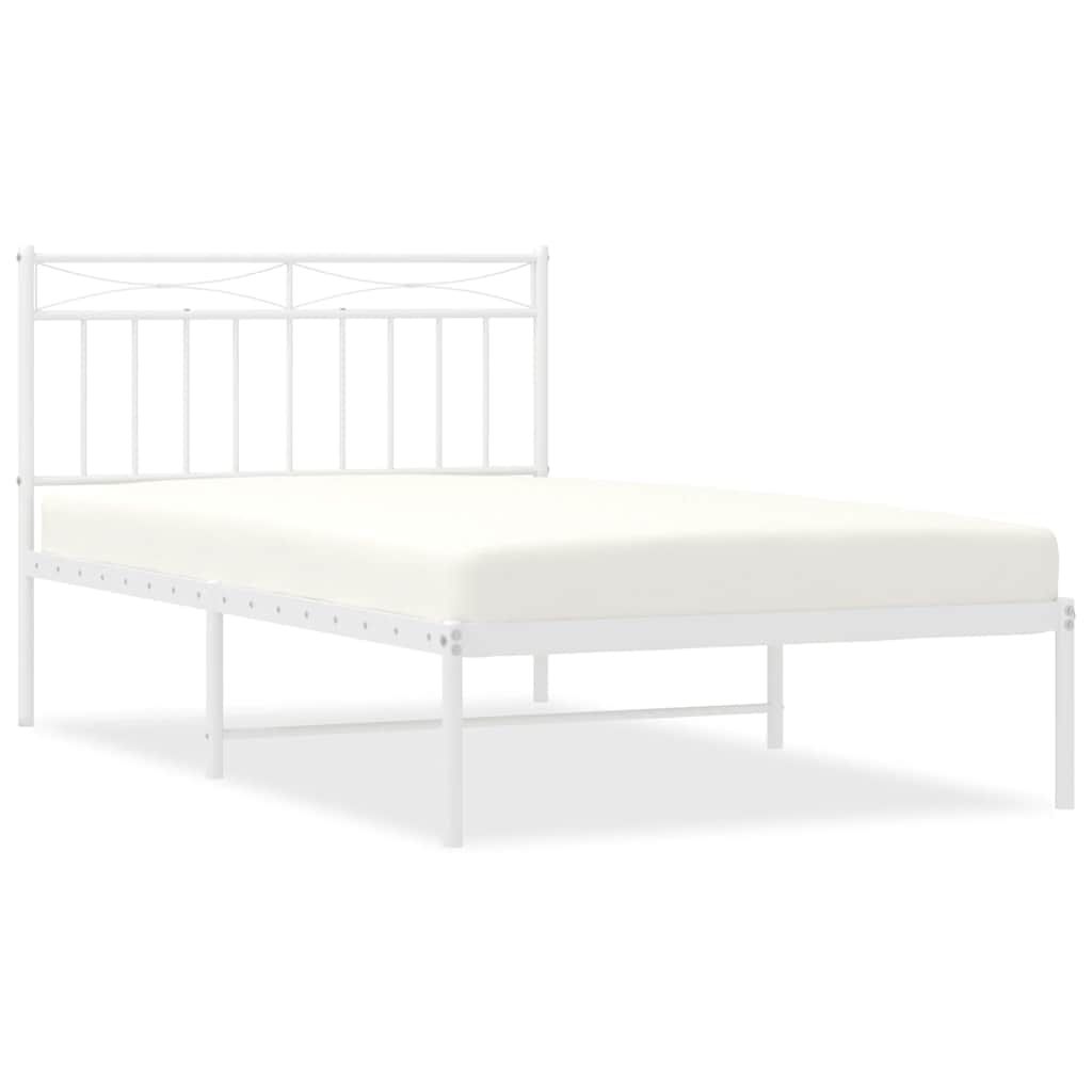 Giroletto con Testiera Metallo Bianco 100x200 cm | homemem39
