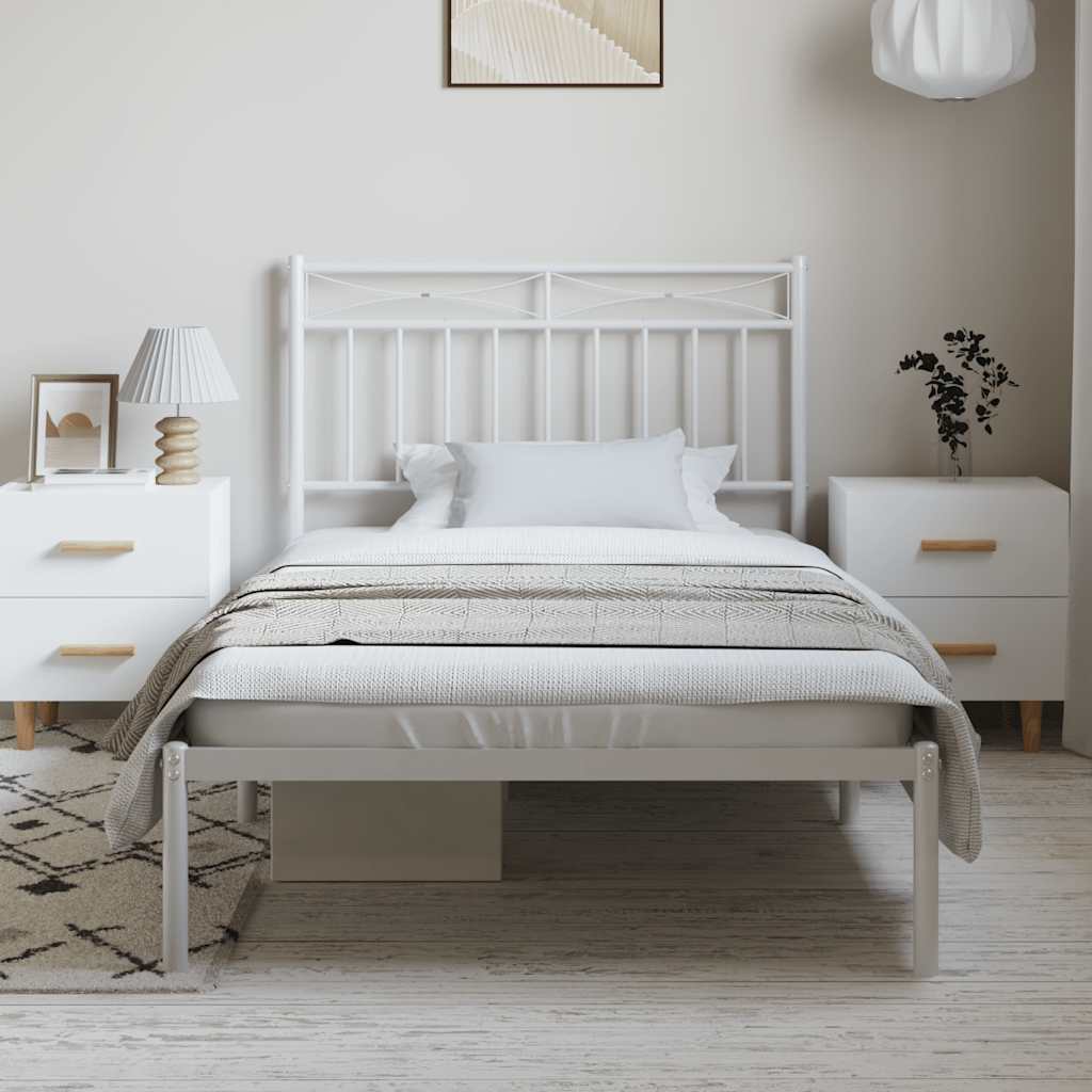 Giroletto con Testiera Metallo Bianco 100x200 cm | homemem39