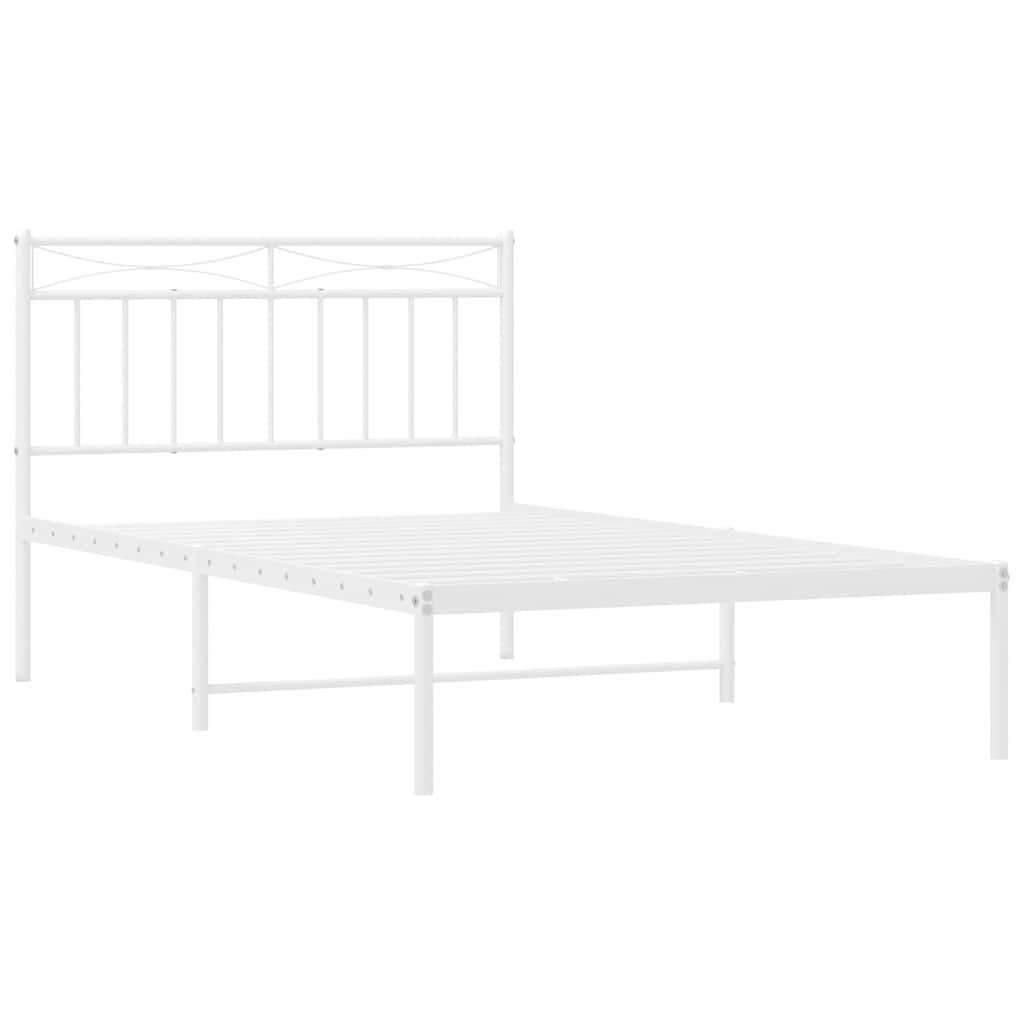 Giroletto con Testiera Metallo Bianco 100x200 cm | homemem39