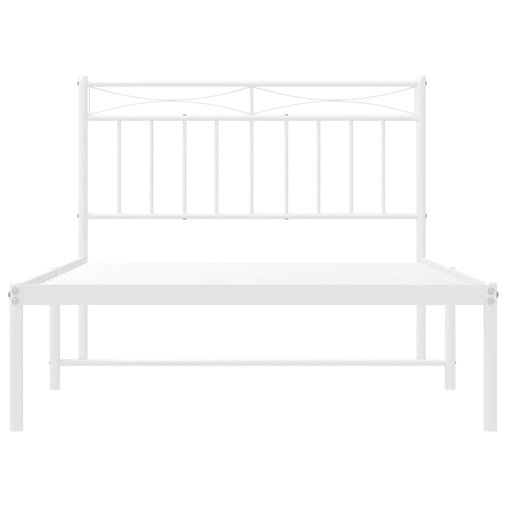 Giroletto con Testiera Metallo Bianco 100x200 cm | homemem39