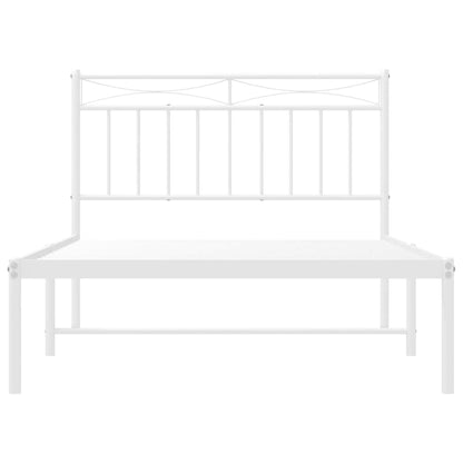 Giroletto con Testiera Metallo Bianco 100x200 cm | homemem39