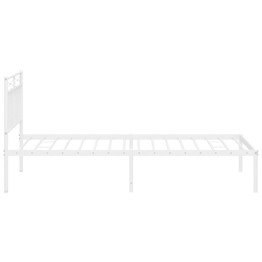 Giroletto con Testiera Metallo Bianco 100x200 cm | homemem39