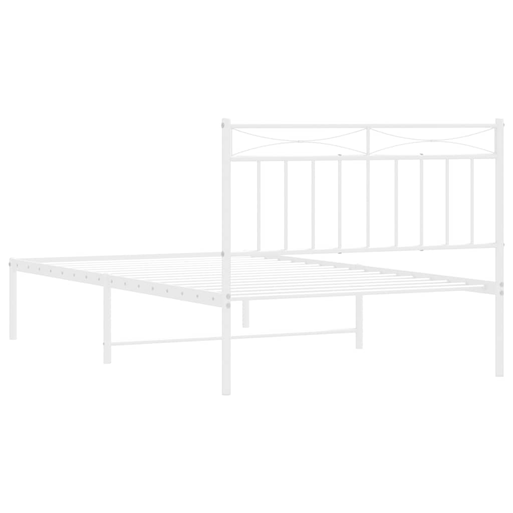 Giroletto con Testiera Metallo Bianco 100x200 cm | homemem39