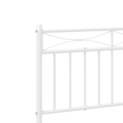 Giroletto con Testiera Metallo Bianco 100x200 cm | homemem39