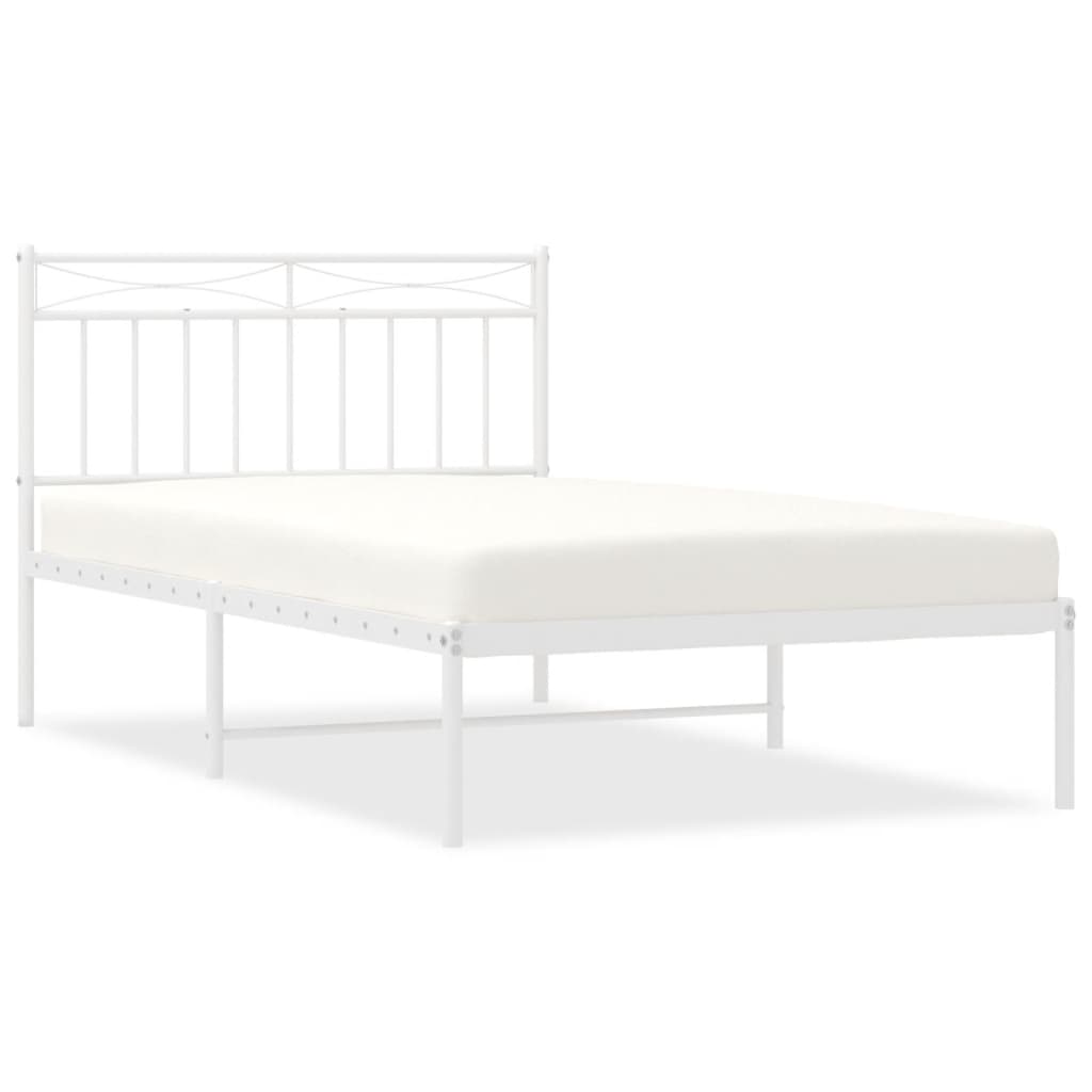 Giroletto con Testiera Metallo Bianco 107x203 cm | homemem39