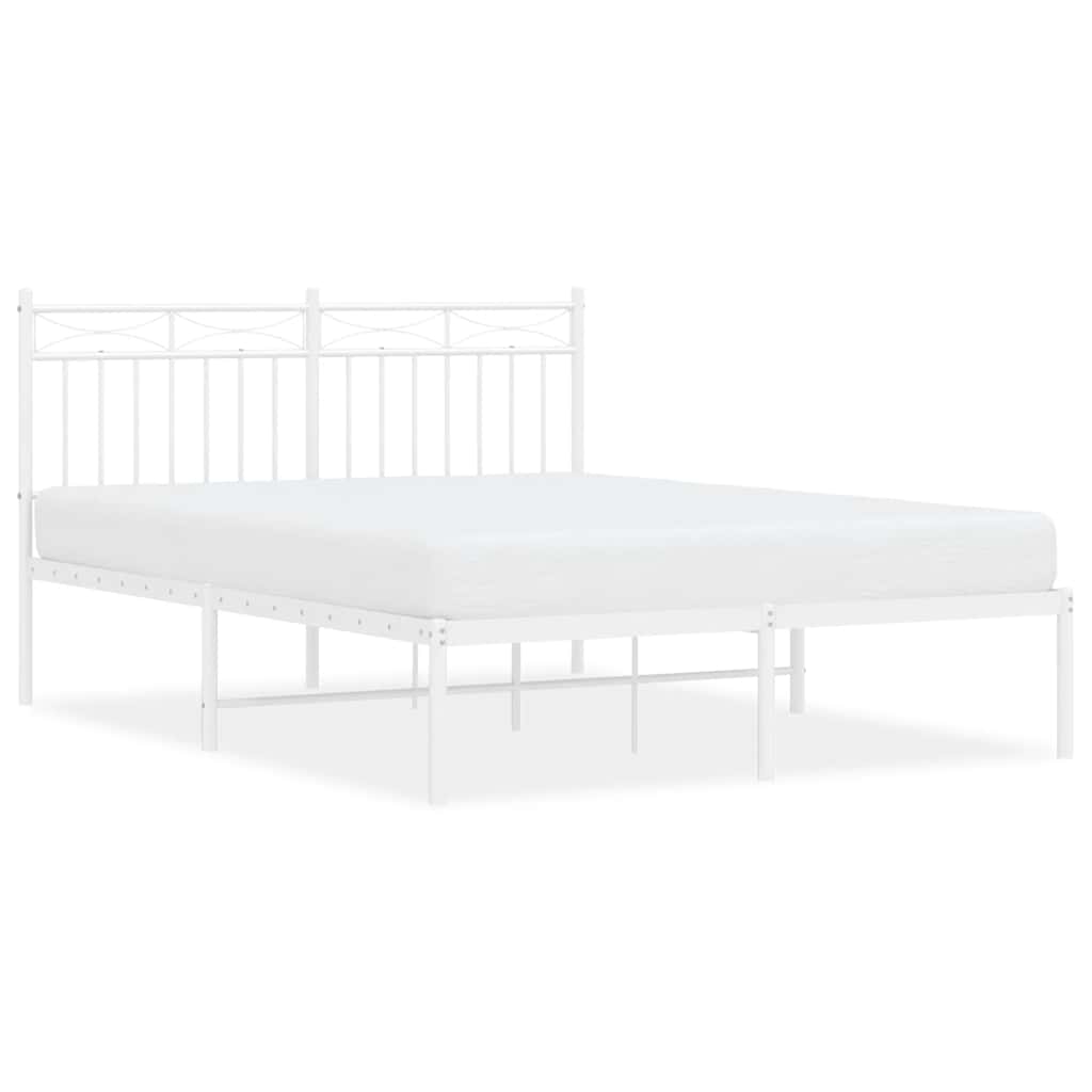 Giroletto con Testiera Metallo Bianco 135x190 cm | homemem39