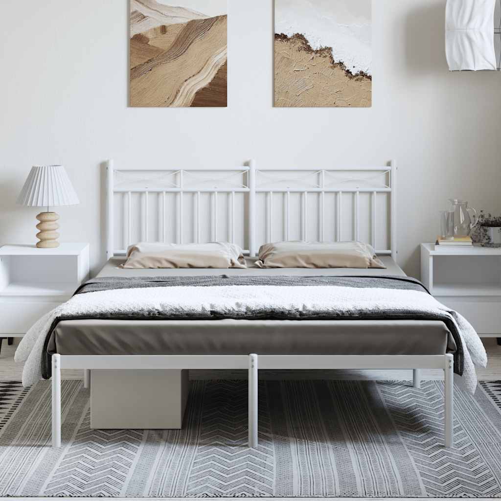 Giroletto con Testiera Metallo Bianco 135x190 cm | homemem39