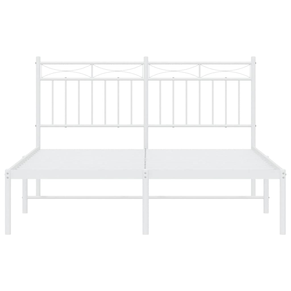 Giroletto con Testiera Metallo Bianco 135x190 cm | homemem39
