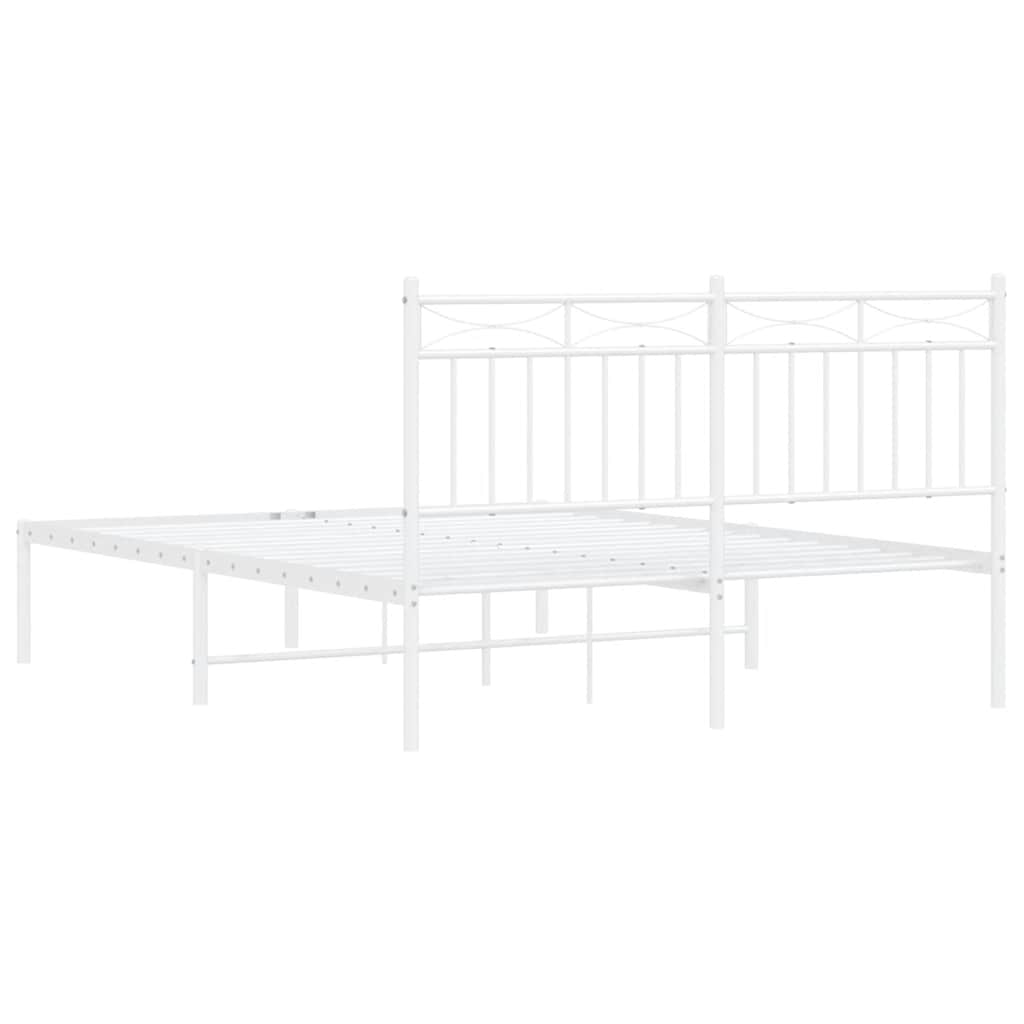 Giroletto con Testiera Metallo Bianco 135x190 cm | homemem39