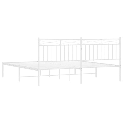 Giroletto con Testiera Metallo Bianco 183x213 cm - homemem39