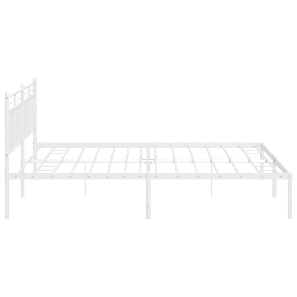 Giroletto con Testiera Metallo Bianco 193x203 cm | homemem39