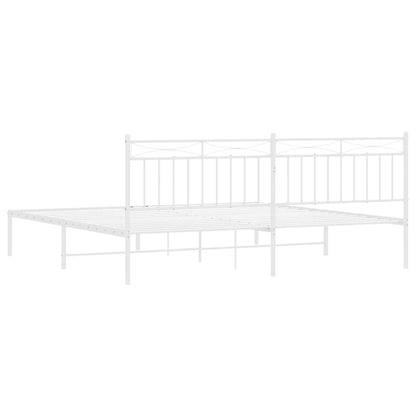 Giroletto con Testiera Metallo Bianco 193x203 cm | homemem39