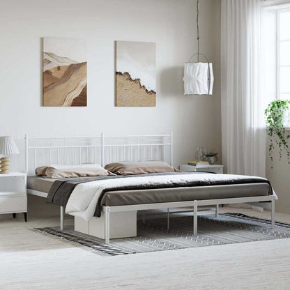 Giroletto con Testiera Metallo Bianco 193x203 cm | homemem39