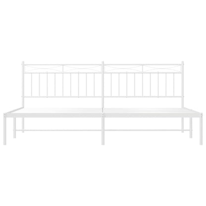 Giroletto con Testiera Metallo Bianco 200x200 cm - homemem39