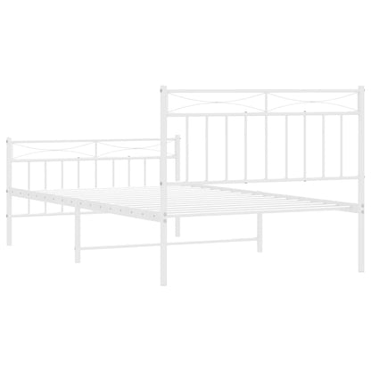Giroletto con Testiera e Pediera Metallo Bianco 100x200 cm | homemem39