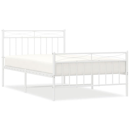Giroletto con Testiera e Pediera Metallo Bianco 107x203 cm | homemem39