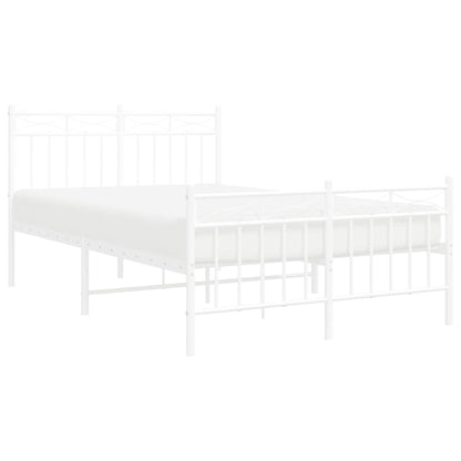 Giroletto con Testiera e Pediera Metallo Bianco 120x200 cm | homemem39