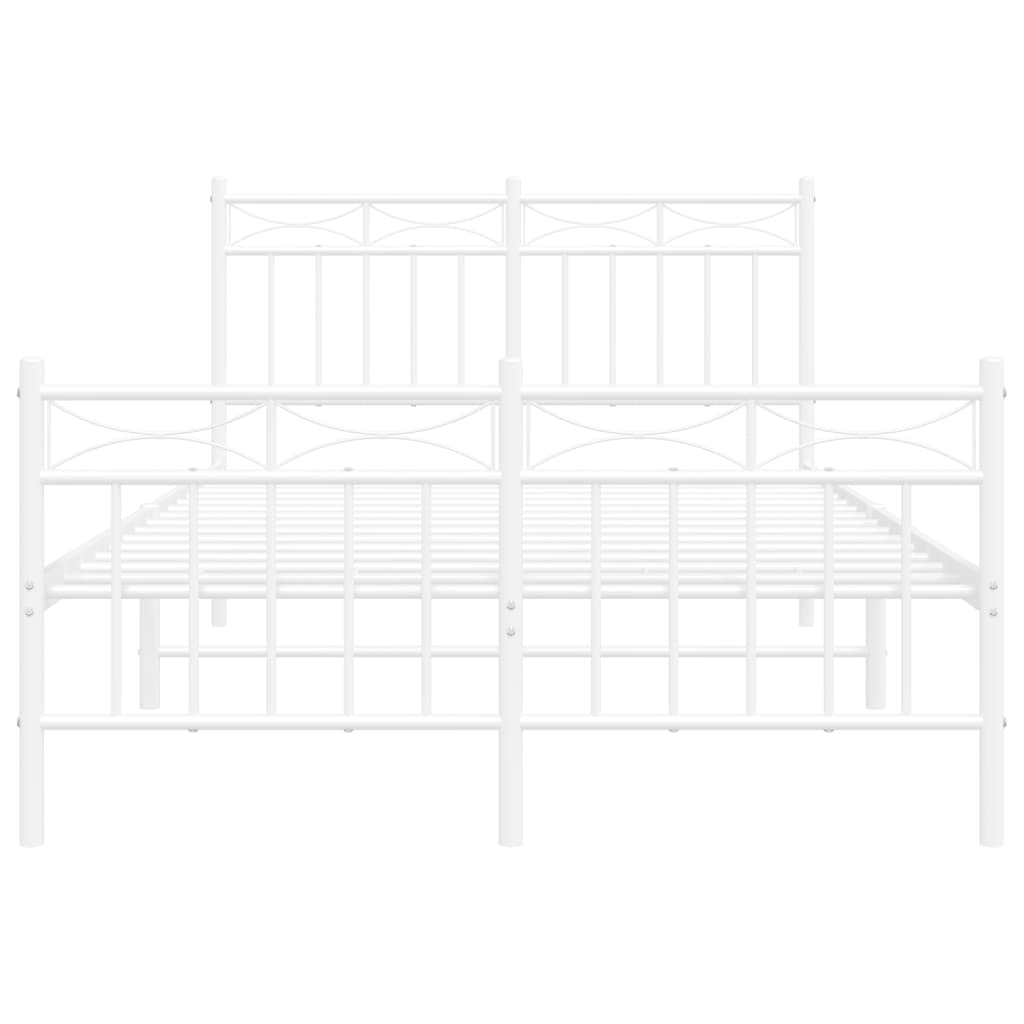 Giroletto con Testiera e Pediera Metallo Bianco 120x200 cm | homemem39