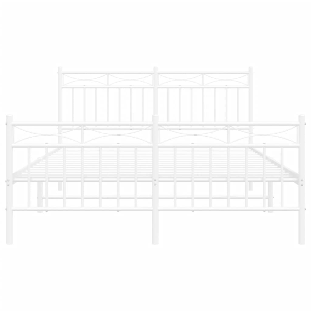 Giroletto con Testiera e Pediera Metallo Bianco 140x190 cm | homemem39