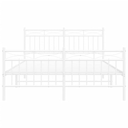 Giroletto con Testiera e Pediera Metallo Bianco 140x190 cm | homemem39